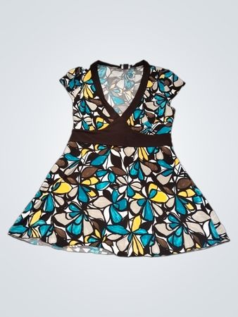 B.wear California Damen V-Ausschnitt Kleid mit Blumenmuster