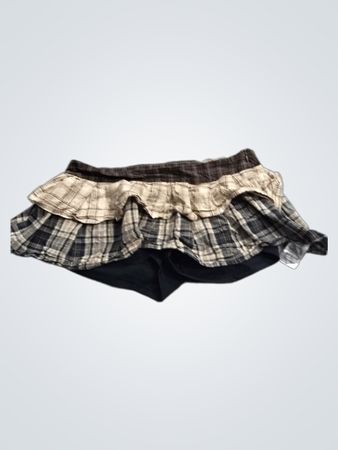 Editztea Plaid Rüschensaum-Rock