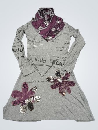 Desigual Langarm-Kleid mit Grafikprint