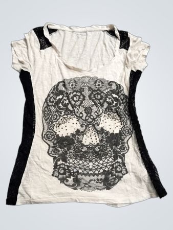 Express Skull Spitzen-T-Shirt