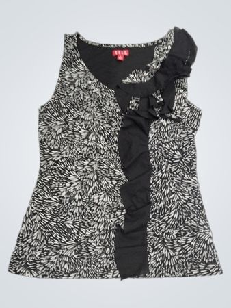 ELLE Ärmellose Bluse mit Rüschendetail