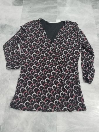 Worthington Damen-Oberteil mit bedrucktem Mesh-Overlay