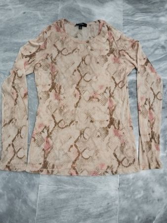 Express Langarm Mesh-Oberteil mit Schlangenprint