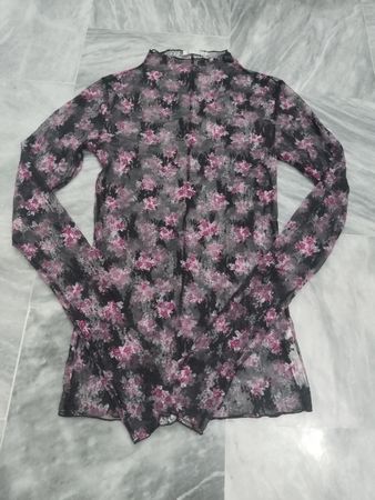 Intimately Free People Floral Mesh Mock Neck Top