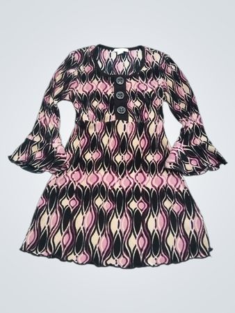 Dressbarn Damenkleid mit bedruckten ausgestellten Ärmeln