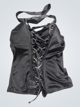 SPIRAL Black Korsett-Top
