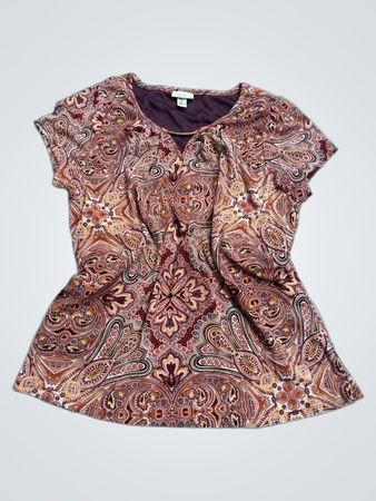 Croft & Barrow Petite Paisley Print Top