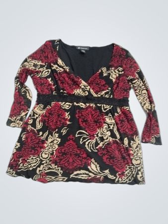 INC International Concepts Women's Printed Long Sleeve Top