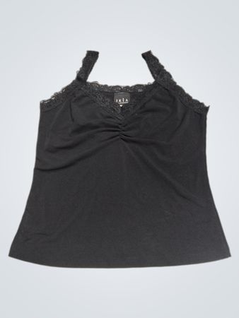 JKLA CALIFORNIA Schwarzes Spitzenbesatz-CamiTop