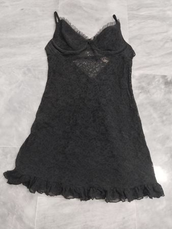 Victoria's Secret The Lacet Schwarzes Spitzen-Unterkleid L/G