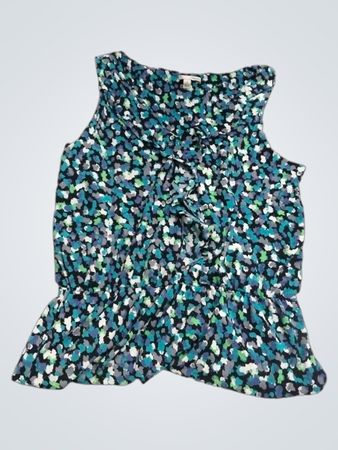Halogen ärmelloses, bedrucktes Peplum-Top
