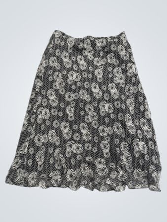 Allison Taylor Damen schwarzer Midirock mit Blumenmuster, Größe M