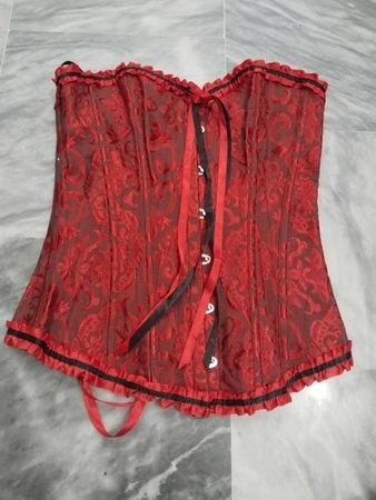 Roter Jacquardkorsett
