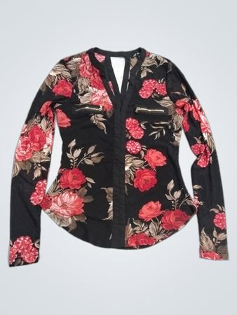 MICHEL Bluse mit Blumenmuster und langen Ärmeln