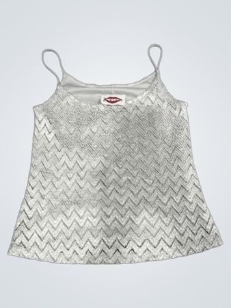 2-TRENDY Silver Chevron Muster Camisole