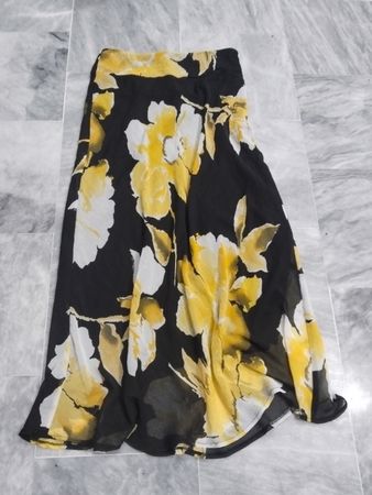 Cato Damen schwarzer Maxirock mit Blumenmuster Größe 8