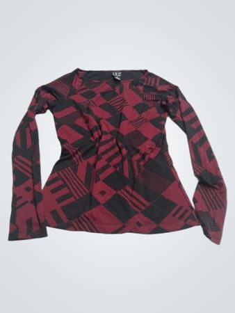 INC International Concepts Women's Geometric Pattern Long Sleeve Top