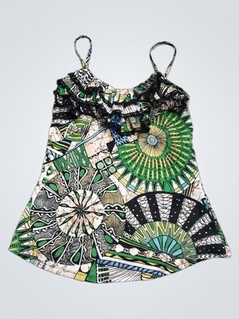 L.O.T Apparel Damen-Print-Camisole mit Rüschen