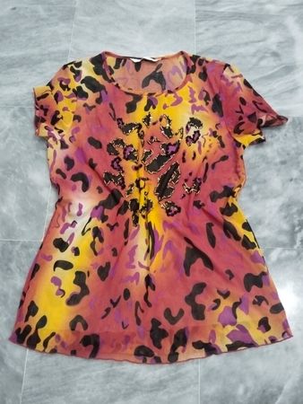 PETER NYGÅRD Leopardenmuster Transparente Tunika-Bluse