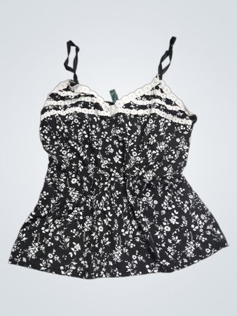 Airi Ashley Damen Schwarze Blumen-Camisole