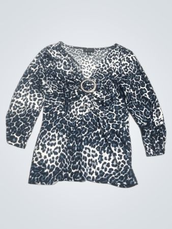 AB STUDIO Leopard-Print-Oberteil mit Ringdetail
