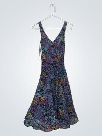 Jones New York Blumiges Seiden-Midikleid