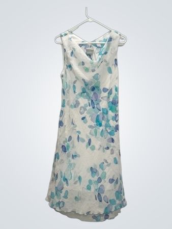 Rabbit Rabbit Designs Weißes ärmelloses Kleid mit Blumenmuster