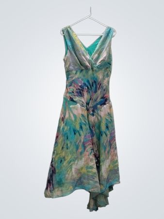 Rabbit Designs ärmelloses V-Ausschnitt-Kleid mit abstraktem Print