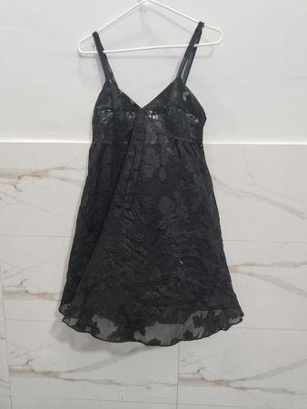 L.A. Intimates Schwarzes Spitzen-Babydoll