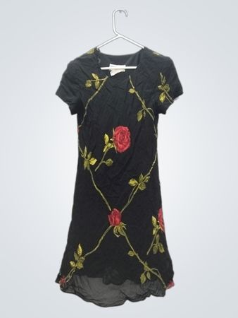 Jessica Howard schwarzes Kleid mit Rosenmuster Größe 10