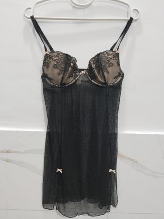 GILLIGAN & O'MALLEY Intimates Schwarzes Spitzen-Babydoll