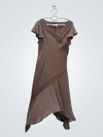 Adrianna Papell braunes Kleid mit Perlenbestickung