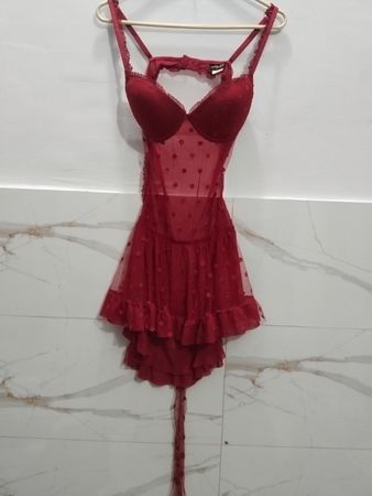 Seductivewear by Cinema Etoile Rote Unterwäsche mit weißen Punkten