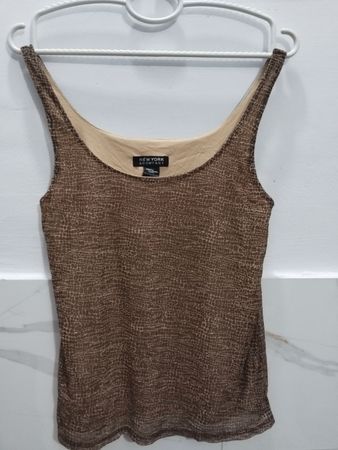 New York & Company Damen Braun Tiermuster Tanktop