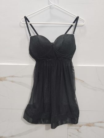 Schwarzes Babydoll-Dessous
