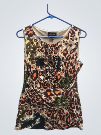 FOCUS 2000 Damen-Top ohne Ärmel mit Animal-Print