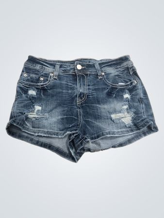 FLAMINGALS Distressed Denim-Shorts mit Sternen
