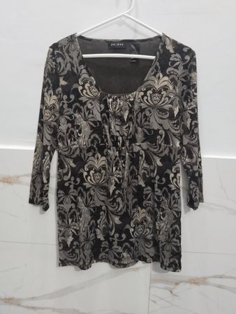 Axcess Women's Mesh Burnout Floral Print Langarm-Top