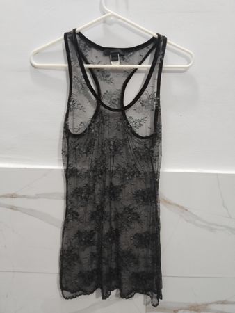 Express schwarzes Spitzen-Racerback-Trägertop