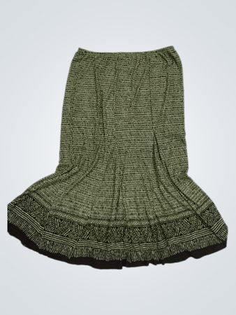 Pleat Pleat by Rafael Damen Midi-Rock mit grünem Muster
