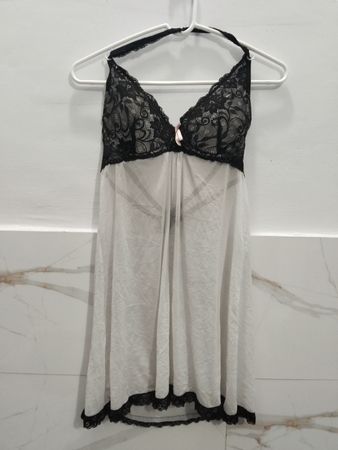 MONROE White Lace Halter Negligee