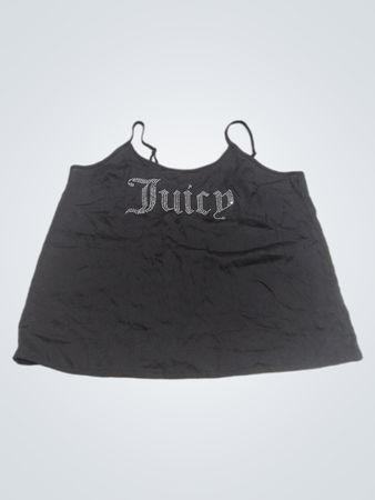 Juicy Couture schwarzes Träger-Top mit Strass-Logo