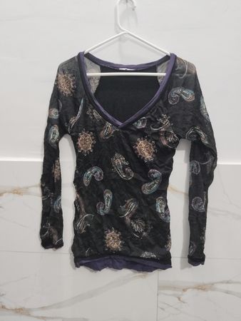 POIS Made in Italy Paisley-Print Langarmtop