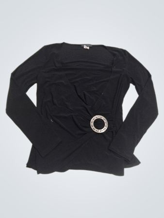 American City Wear schwarzes, mit Verzierungen versehenes Langarmoberteil
