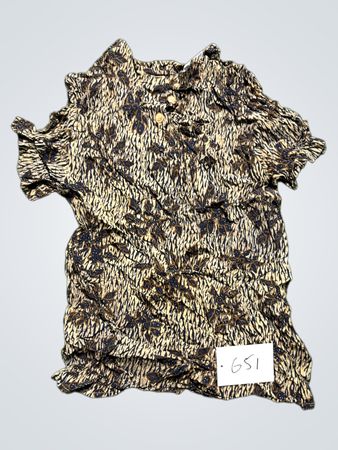 Brown and Black Patterned Blouse