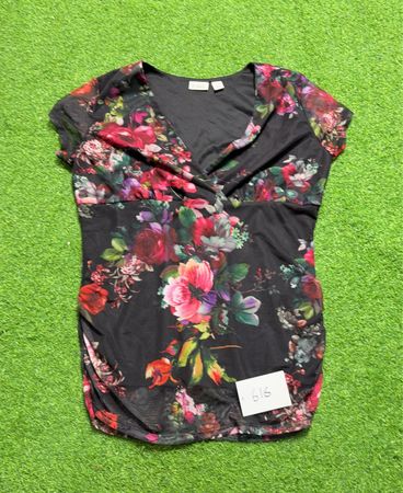 CATO Women's Floral Print Mesh Top