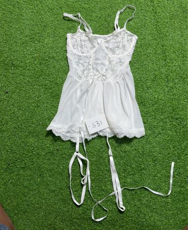 White Lace Babydoll with Garters