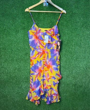 Sofia Vergara Floral Print Ruffle Dress
