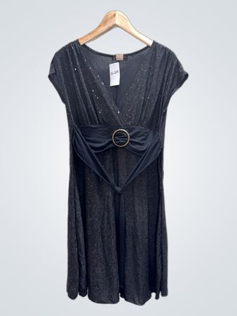 Volume One Kleider Black Sequin Wickelkleid