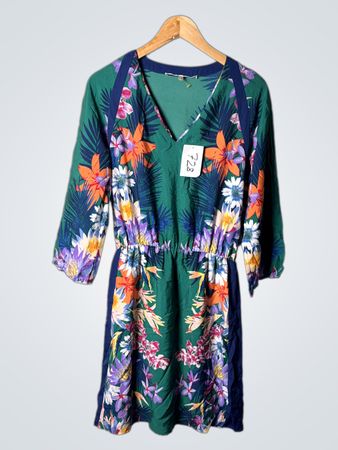 COLLECTIVE CONCEPTS Damenkleid mit grünem Blumenmuster